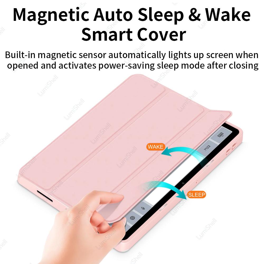 Case For XiaoMi Redmi Pad SE 11 Inch 2023, Clear Transparent Back Shell, Tri-fold Stand Auto Wake/Sleep Acrylic Hard Cover