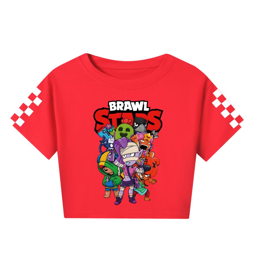 4094 Детская футболка с принтом Brawl Stars для девочек, с короткими рукавами