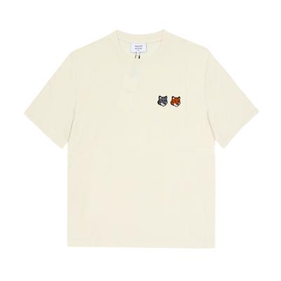 MaiSon KiTSune Двойной Жирный Логотип Головы Лисы Патч Мужская Футболка Om011cfkj0118 P702