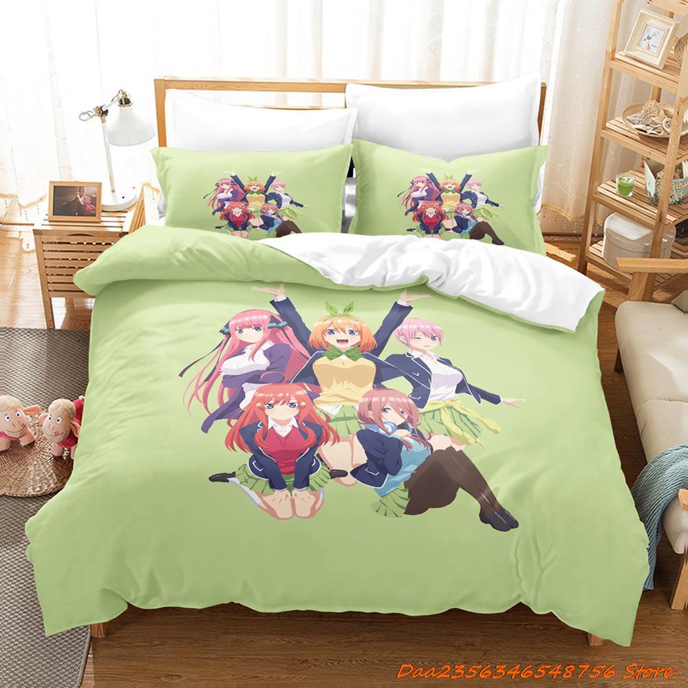 Personality The Quintessential Quintuplets Комплект постельного белья Single Twin Full Queen King Size Комплект постельного белья Adult Kid Bedroom Duvetcove