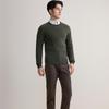 Men's Saddle Shoulder Wool-Cashmere Crew Neck Sweater
