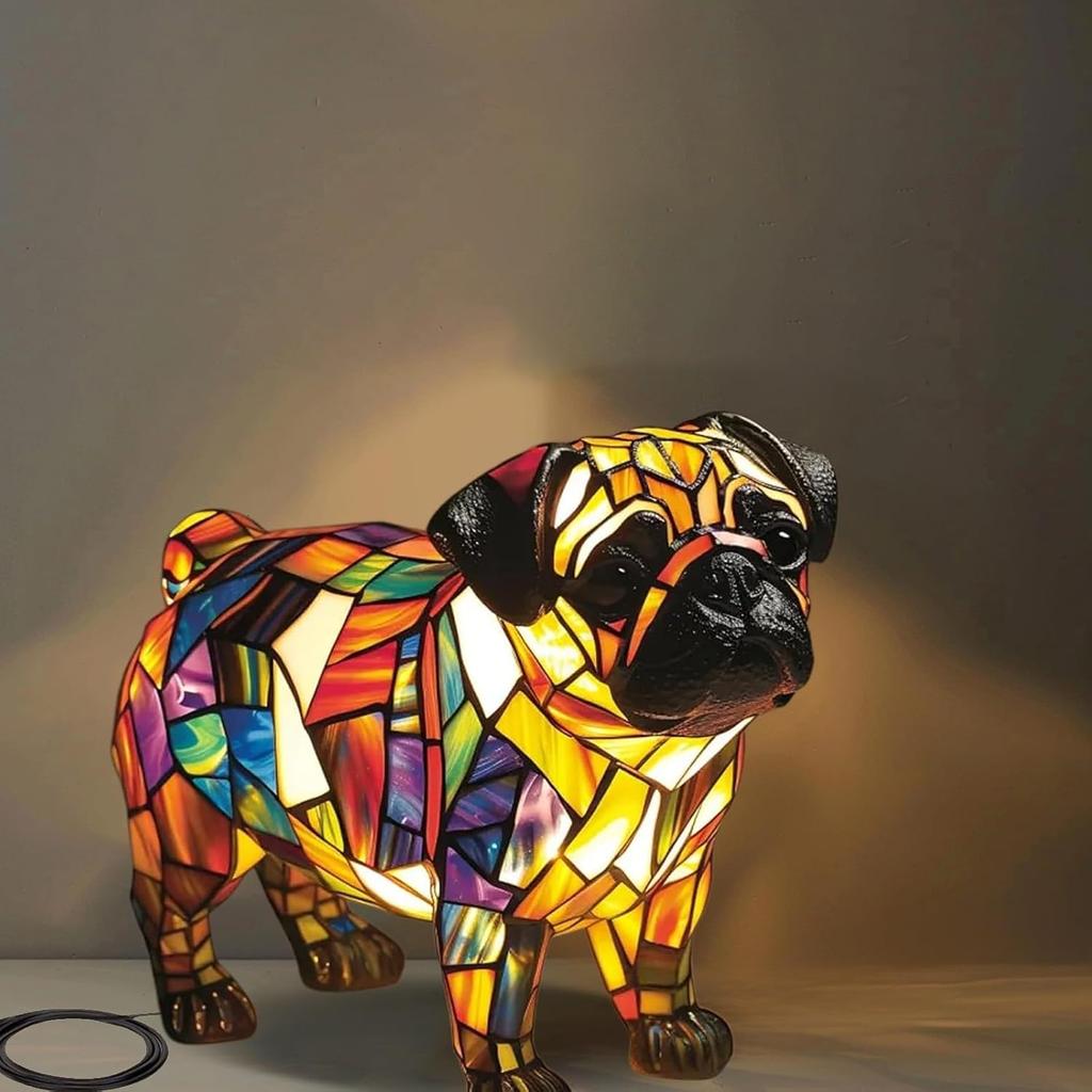 Ночной светильник с изображением собак, окрашенный в смоляной цвет, французский бульдог, настольная лампа, милые светодиодные настольные лампы для собак, винтажный ночник с изображением животных, красочный столик для собак