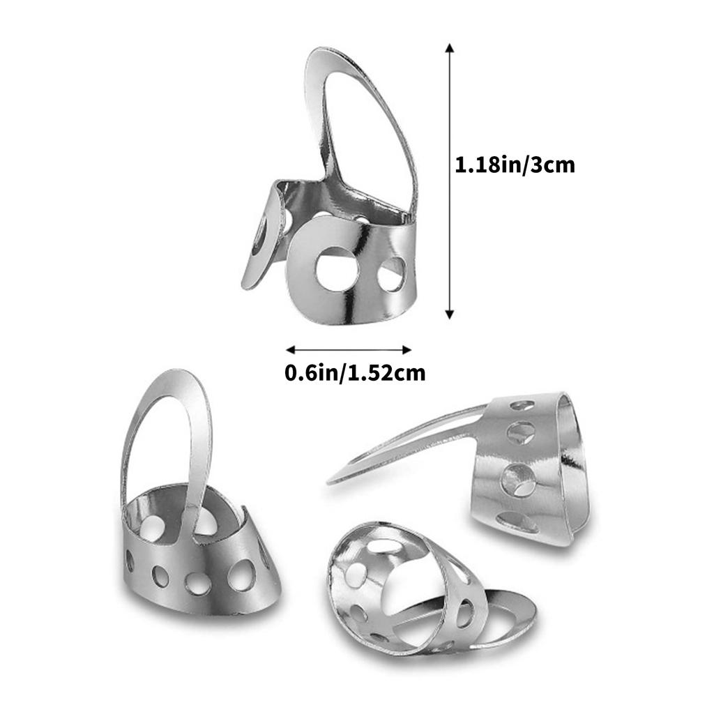 4Pcs Guitar Picks for Finger & Thumb Metal Finger Picks Adjustable Guitar Plectrums Finger Pick for Guitar Bass Ukulele