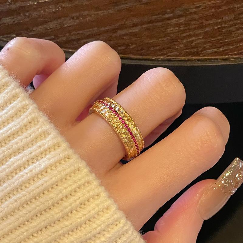 Средневековое Французское Ретро Кольцо-Ручка с Цирконами Женское Нишевый Дизайн Высококлассные Аксессуары для Любви Женские