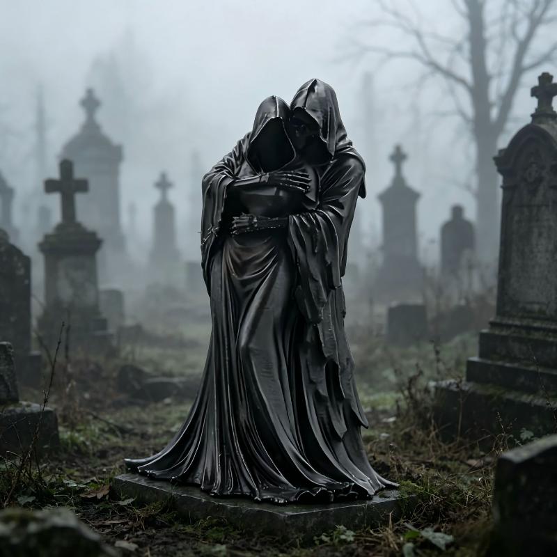 Female Grim Reaper Resin Statue Gothic Sitting Sculpture With Scythe Dark Aesthetic Decor For Home Office And Bookshelf
