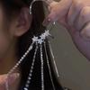 Tears of a Star: Elegant Copper Alloy & Zircon Tassel Earrings (No Piercing Needed)