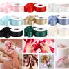 Ширина атласной ленты 40 мм, 25 ярдов, двухсторонняя лента, однотонная, гладкая лента для упаковки подарков, букетов, украшений для вечеринок