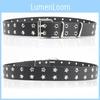 Punk Style Womens Leather Belt With Eyelet Detailing And Classic Pin Closure