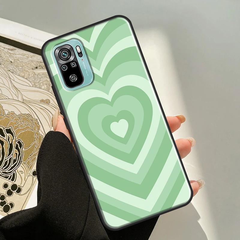 Эстетический чехол Sage Green Swirl для Xiaomi Redmi Note 11 Pro Note 10 Pro 7 8 9 Note 10S 9S Redmi 10 9 9A 9C 9T
