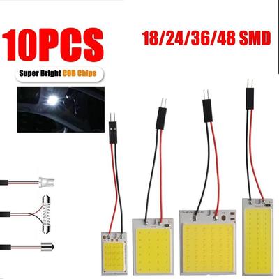 1/10 шт COB автомобильный фонарь на крышу автомобиля, автомобильный плафон, автомобильный плафон SJ T10 BA9S, светодиодные панели, лампы для чтения, багажник, аксессуары для салона автомобиля