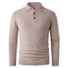 Autumn And Winter Men'S Knitted Polo Shirt Simple Solid Color Lapel Casual Long-Sleeved T-Shirt Backing Sweater Knitted Sweater