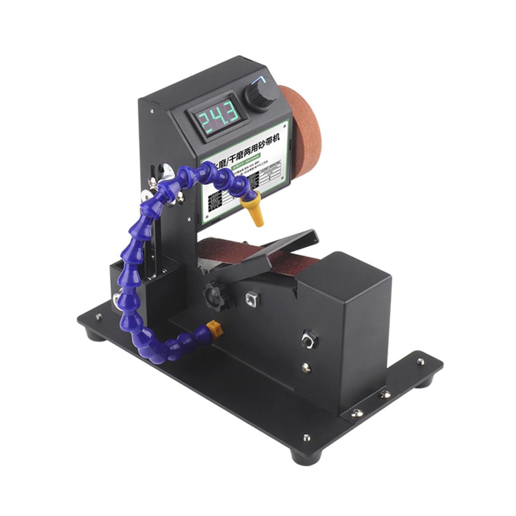 Мини-ленточный шлифовальный станок мощностью 350 Вт, электрический шлифовально-полировальный шлифовальный станок для сухой и влажной шлифовки, шлифовальный станок