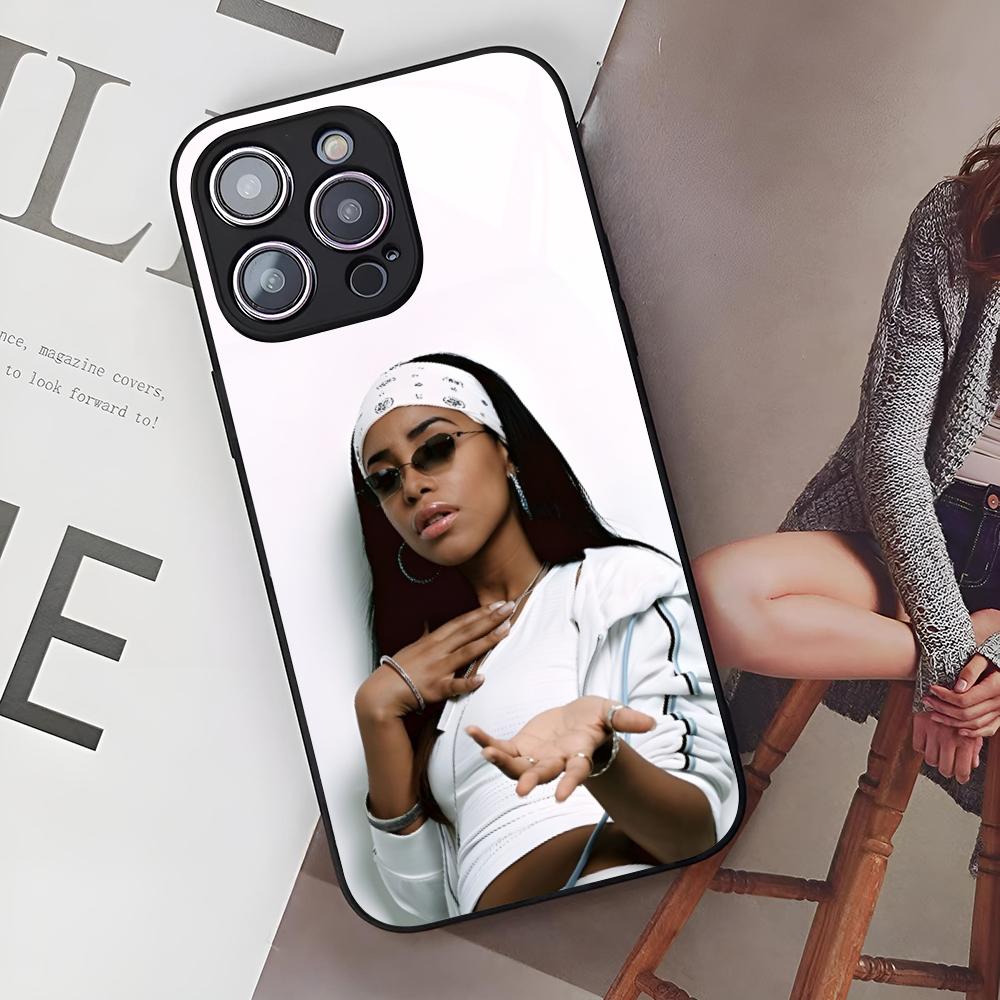 Чехол для телефона A-Aaliyah Hip Hop Music для Iphone 16 15 14 12 11 13 Pro Max Mini X Xr Xs Se 8 Puls Стеклянный Чехол