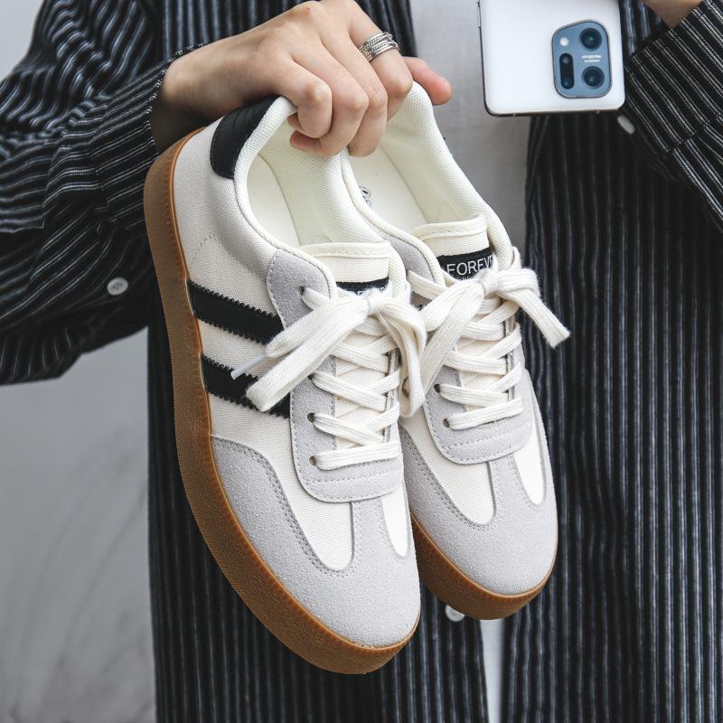 Мужская обувь модные летние дышащие парусиновые туфли мужские корейская версия кеды универсальные немецкие тренировочные белые туфли