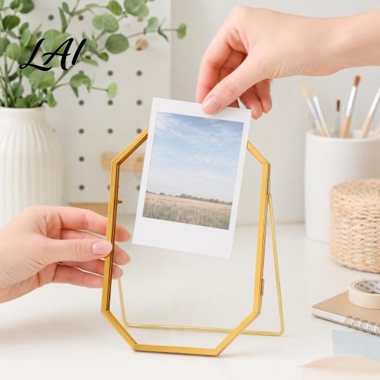 Customizable Photo Display Glass Press Frame for Dried Flowers Octagonal Metal Shadow Box with Personalized Memory Clear Glass Wall Hanging