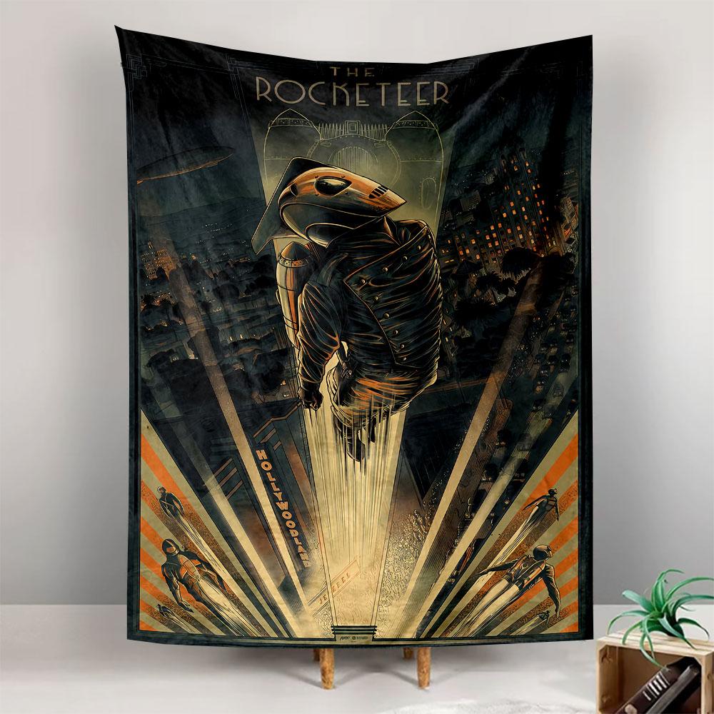 The Rocketeer Tapestry Wall Hanging, Retro Adventure Movie Poster Art, Vintage Wall Decor for Bedroom Living Room Dorm