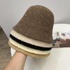 Simple Imitation Cashmere Jacquard Knitted Bucket Hat Women's Autumn and Winter Versatile Fashion Warm Straight Bucket Hat