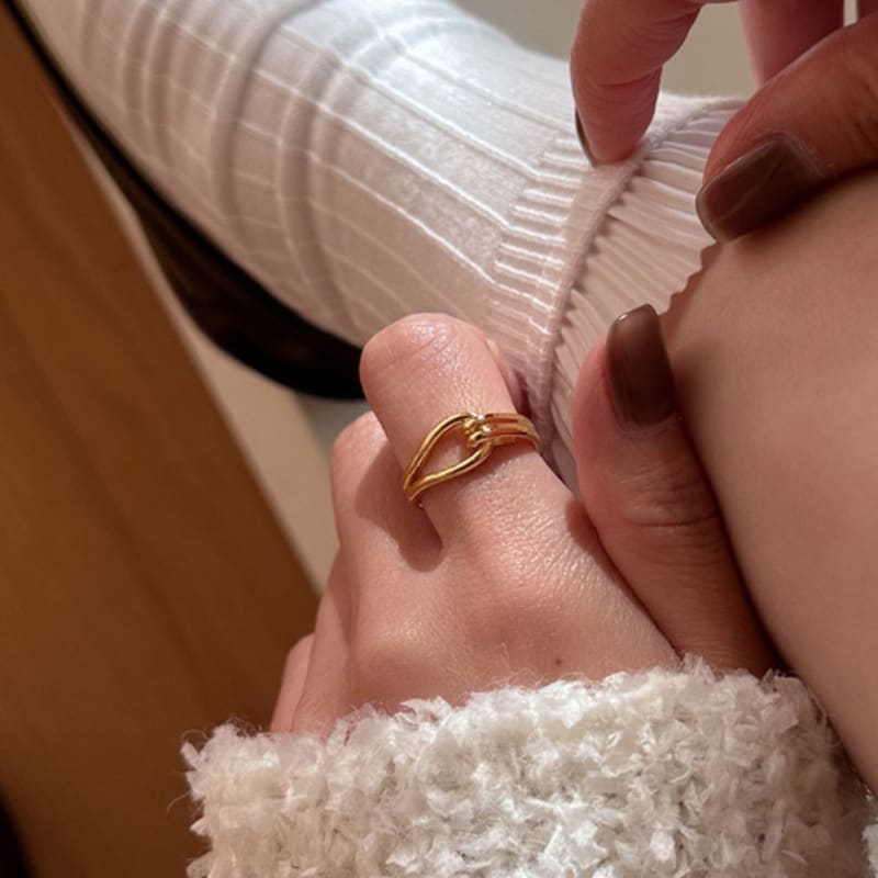 youngglow silver925 double line hook ring (2color)