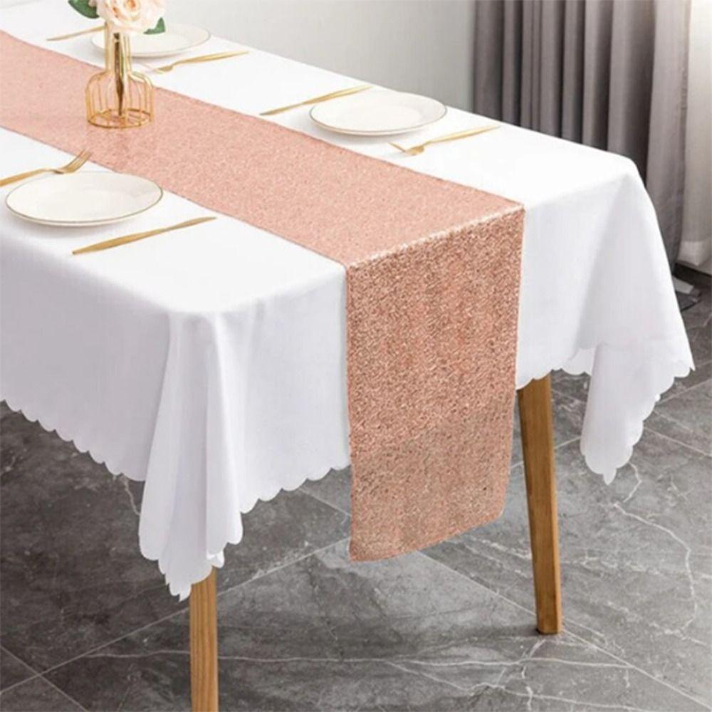 Glitter Tablecloth Long Table Decoration Sparkly Sequin Table Runners Hotel