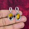 Tiger's Eye 925 Solid Sterling Silver Earrings, Handmade Gemstone Earrings, Gift For Mom Antique Jewelry