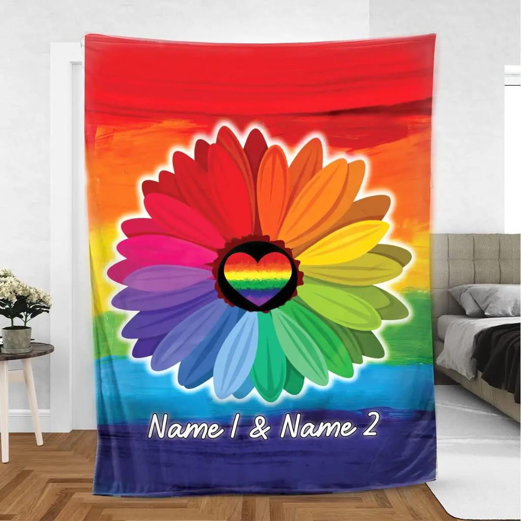 Throw Blankets LGBT Gay Pride Lesbian Rainbow Flannel Blanket for Couch Sofa Blankets Large Bedding Gifts for Christmas New Year