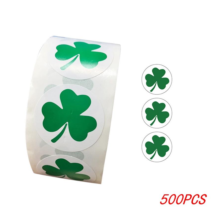 100-500pcs 1 inch Clover Stickers Saint Patrick's Day Shamrock Stickers for Gift Decor Daily Necessities Green Lucky Seal Labels