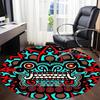 1pc Tribal Mask Office Round Area Rug, Under Office Chairs Bedroom Living Room Home Decor, Room Deco