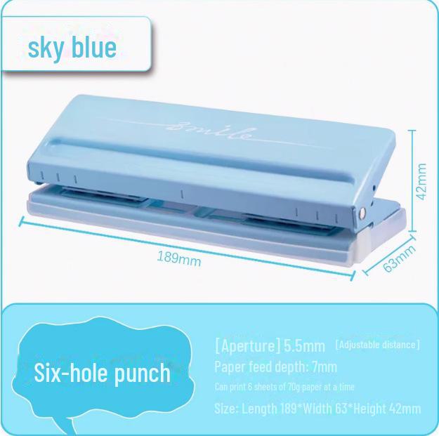Kedeyou 9170 Adjustable 6-Hole Punch for Loose-Leaf Paper