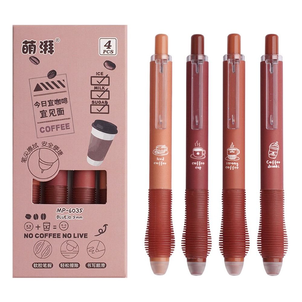 4PCS/Set 0.5mm Blue/Black Ink Erasable Pen Press Type Ballpoint Pen Creative Gel Pen  Student