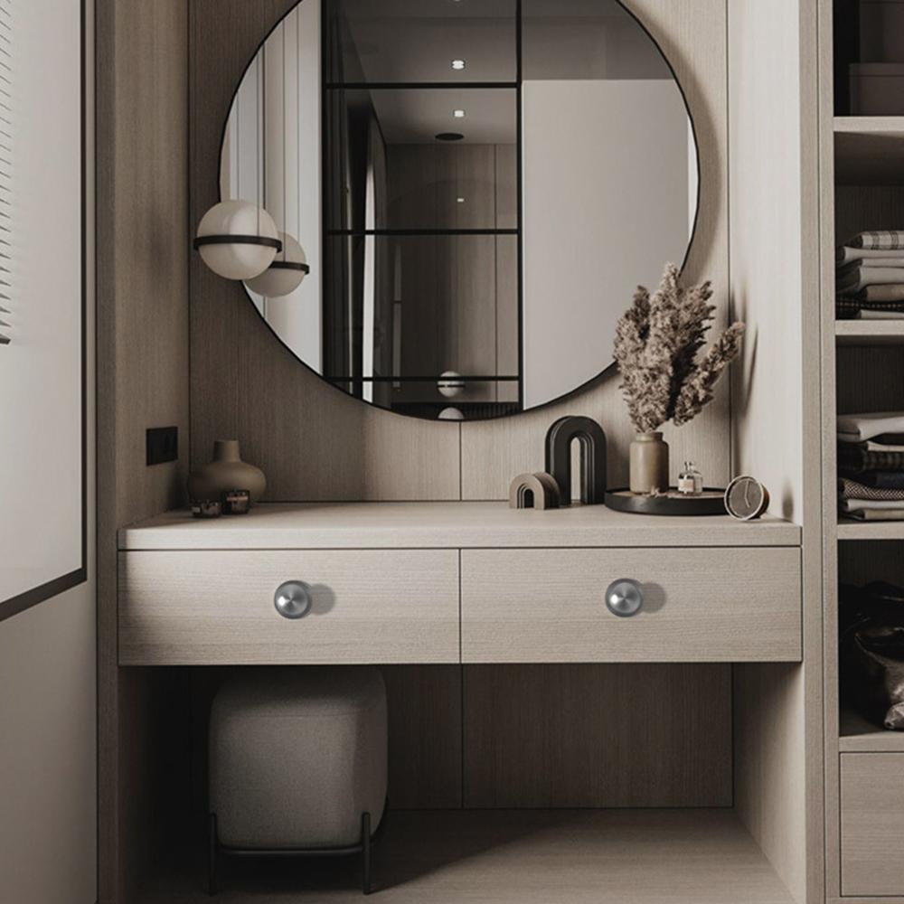 Stainless Steel No-Drill Furniture Cabinet Door Handle Adhesive Round Drawer Pull Knob