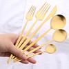 30/36Pcs Matte Gold Dinnerware Set Stainless Steel Knife Fork Spoon Dinner Cutlery Set Western Tableware Set Dessert Spoon