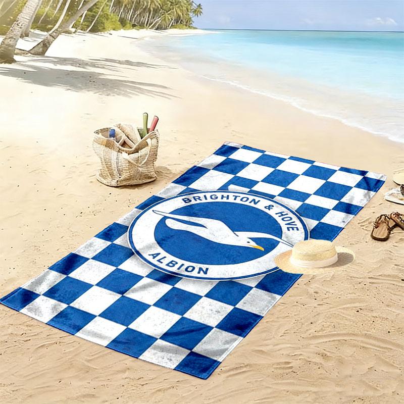 Пляжное полотенце с принтом Brighton & Hove Albion, Большое мягкое быстросохнущее полотенце для пляжа, кемпинга, плавания