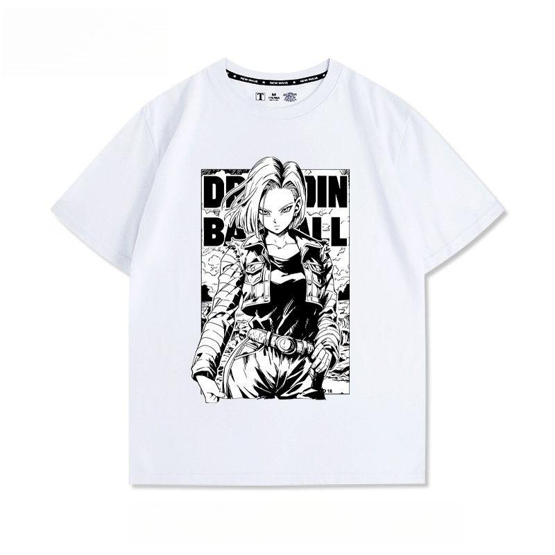 Anime Dragon Ball Goku Android No 18 Printed Tshirt Mens and Womens Tshirt Mens Top Sports Tshirt 2026 Summer New Tee
