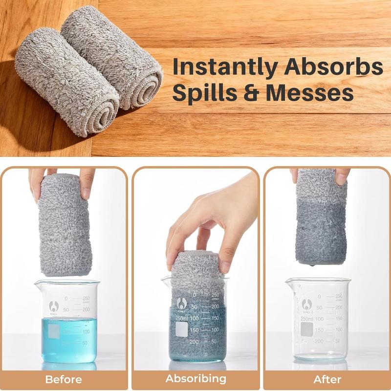 Mop Replacement Pads, 4-Pack Microfiber Cleaning Cloths for Flat Mop, Washable, Highly Absorbent for Floor Cleaning