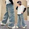 Clothes Boys Fashion Jeans Children Clothing Trousers Straight Pants Loose Denim Wide Leg Pants Clothes