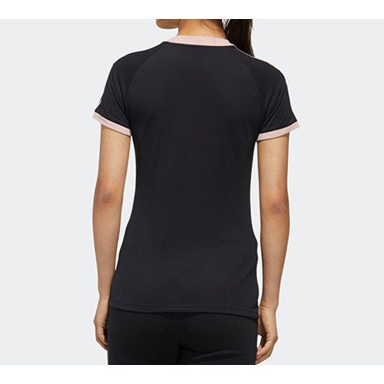 adidas Женская футболка с коротким рукавом Neo с тремя полосками, черная GL1190
