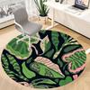 1pc Jungle Leaves Office Round Area Rug, Indoor Mat Suitable ForOffice, Under Office Chairs Bedroom Living Room Home Decor, Room Deco D109