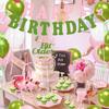 Martini Bow Birthday Party Decorations, Green Pink Glitter Happy Birthday Banner Garland Cake Topper Balloons for Girls Women Trendy Martini Bar