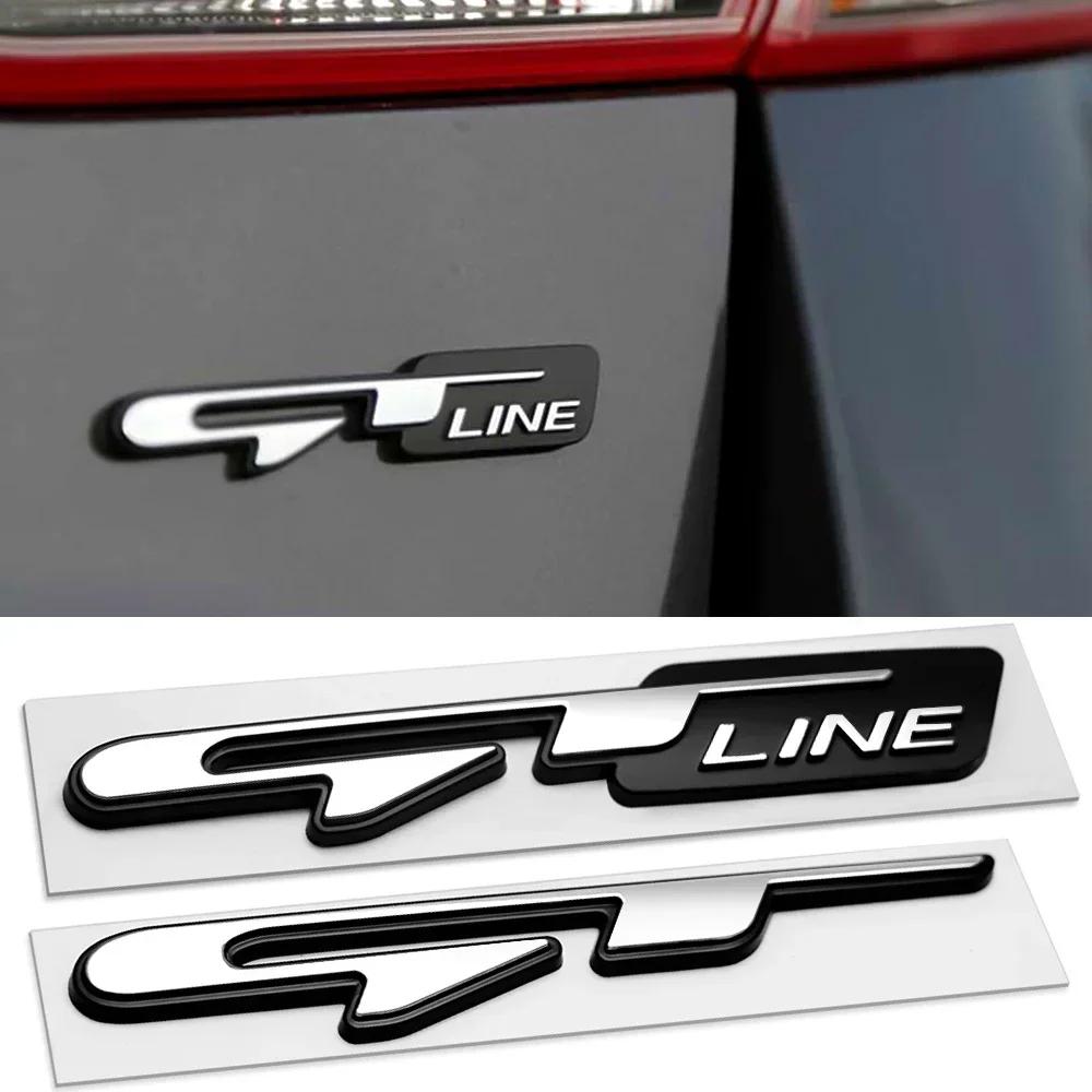 3D Car GT line Design Fender Rear Trunk body Emblem Badge sticker For Peugeot For Kia K9 Forte Ceed Cerato RIO K3 K5 Accessories cvufy50