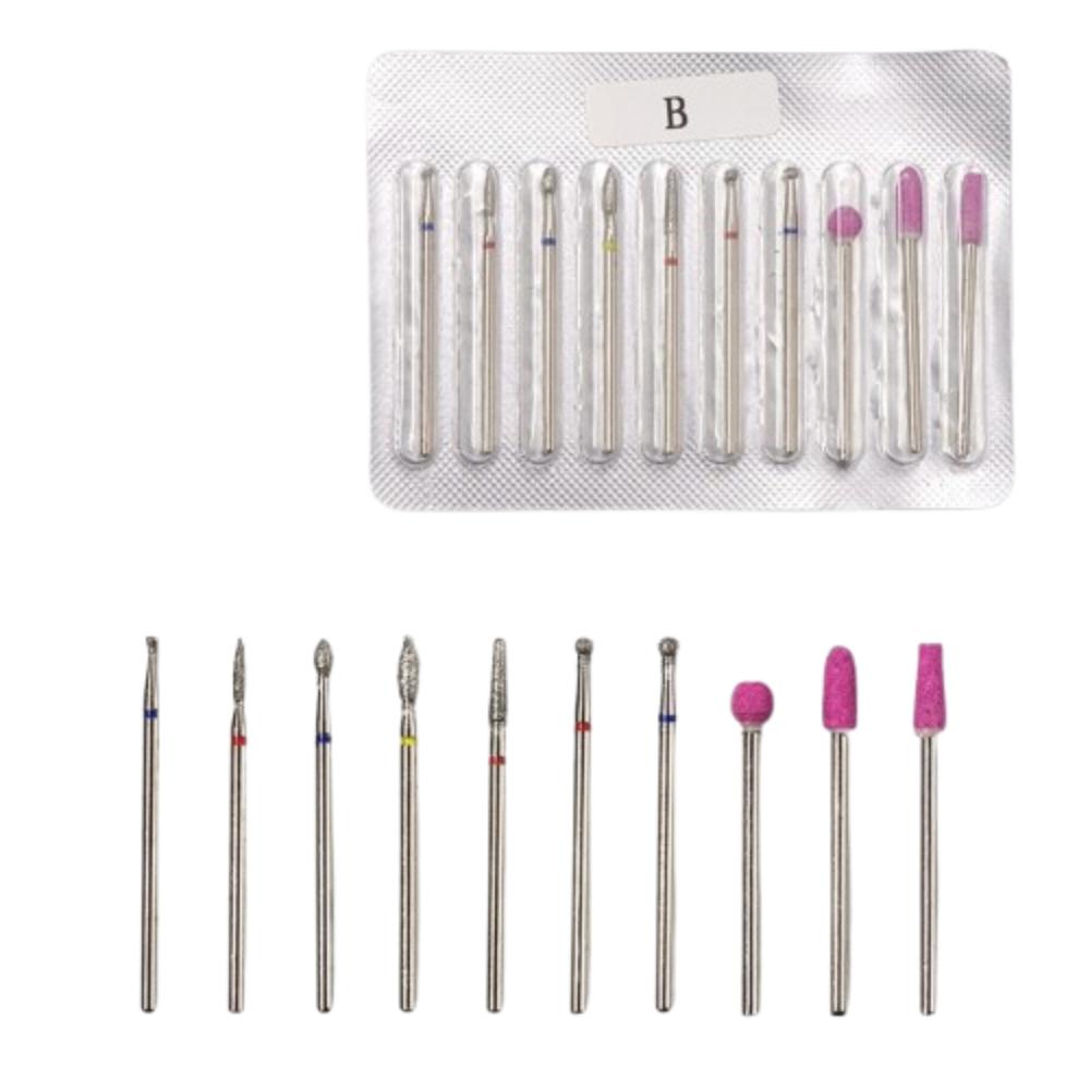 Набор из 10 штук полировальных головок для ногтей высокой твердости для удаления кутикулы и шлифовки ногтей, инструмент для ногтей