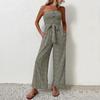 Women's Wrapped Chest Jumpsuit Women Fashionable Casual  Wide Leg Jumpsuit Pants