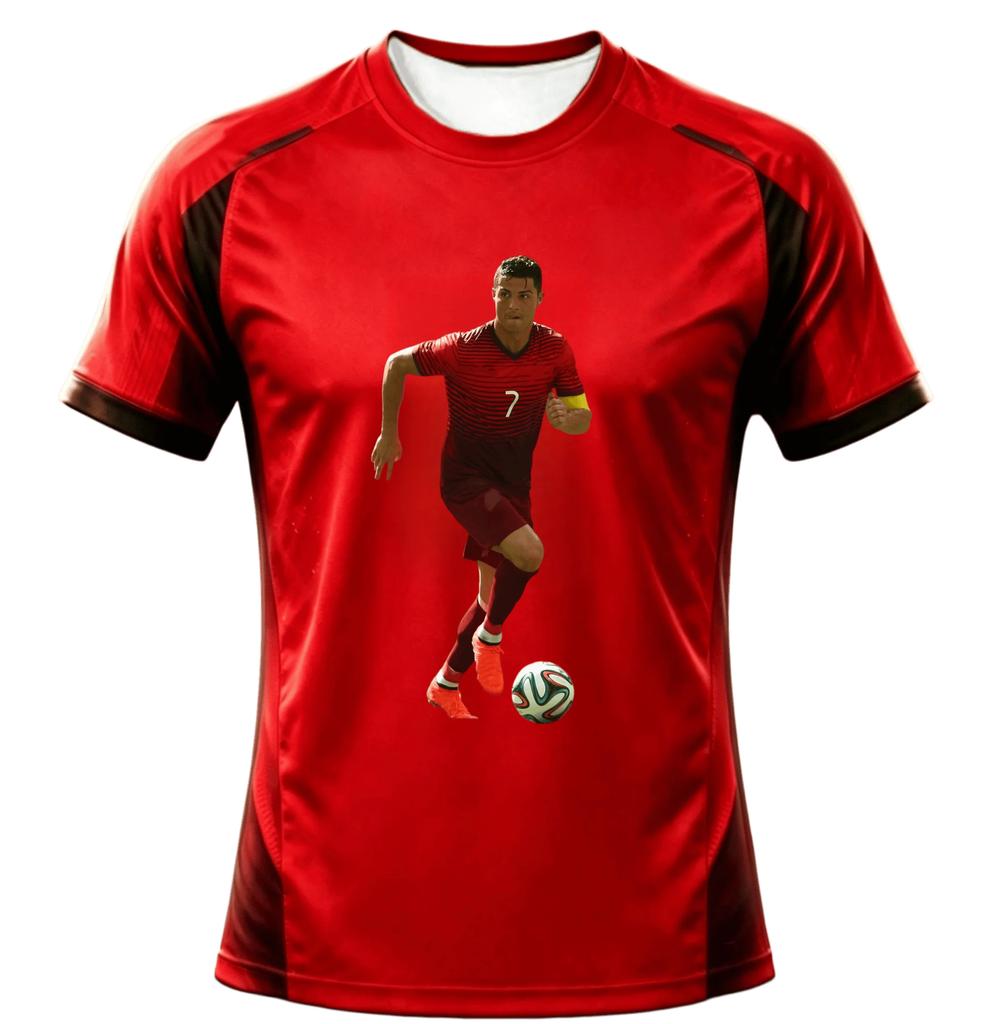 2026 Summer 3D AI Printed Ronaldo No.7 Quick Dry Football 2 Piece Set Unisex Family Fan Sportswear