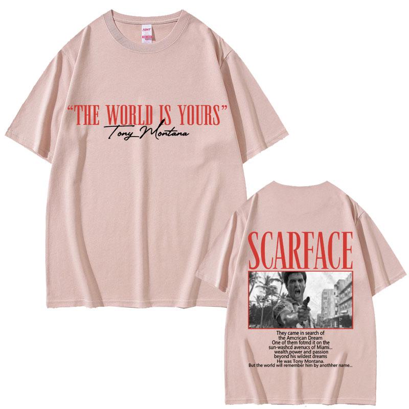 Classic Gangsters Movie Scarface The World Is Yours Tony Montana Al Pacino Tshirs Unisex Women Gothic Vintage Oversized T Shirts