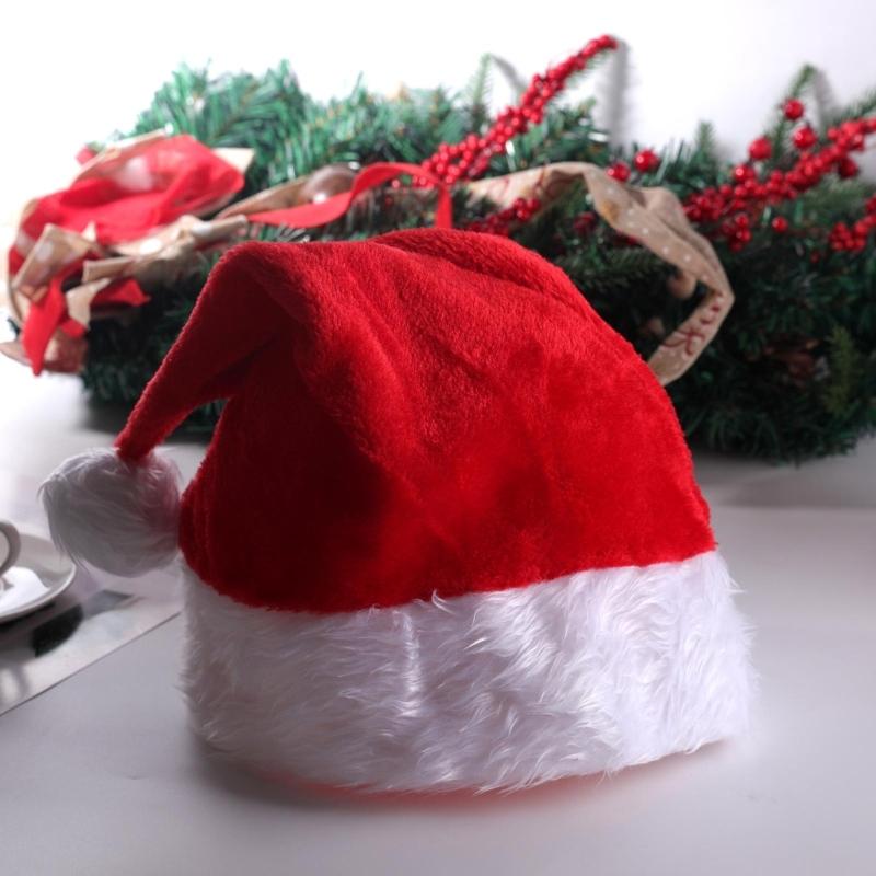 5Pcs/pack Luminous Christmas Hat Light Up Santa Hats with Colorful/Warm LED Lights for 2024 New Year's Festivities