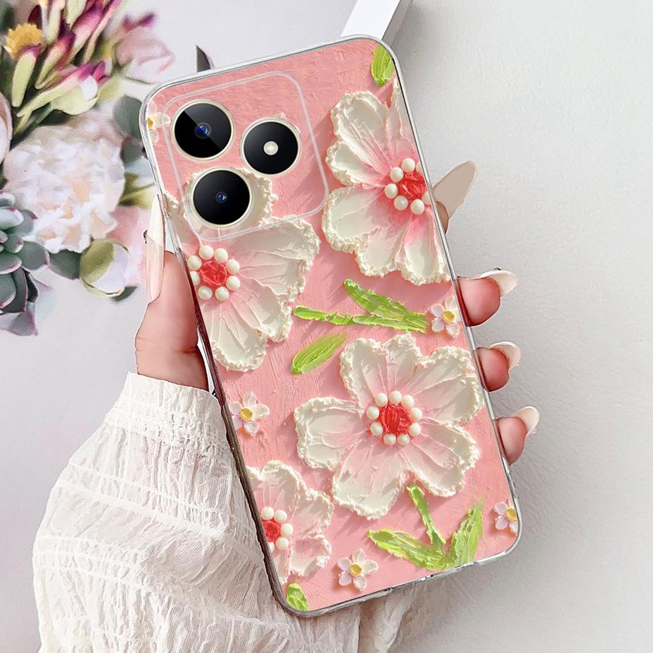 For Realme Note 50 Case RMX3834 Cute Cat Painted Cover Clear Silicone Soft TPU Phone Case For Realme Note 50 Note50 Fundas Coque