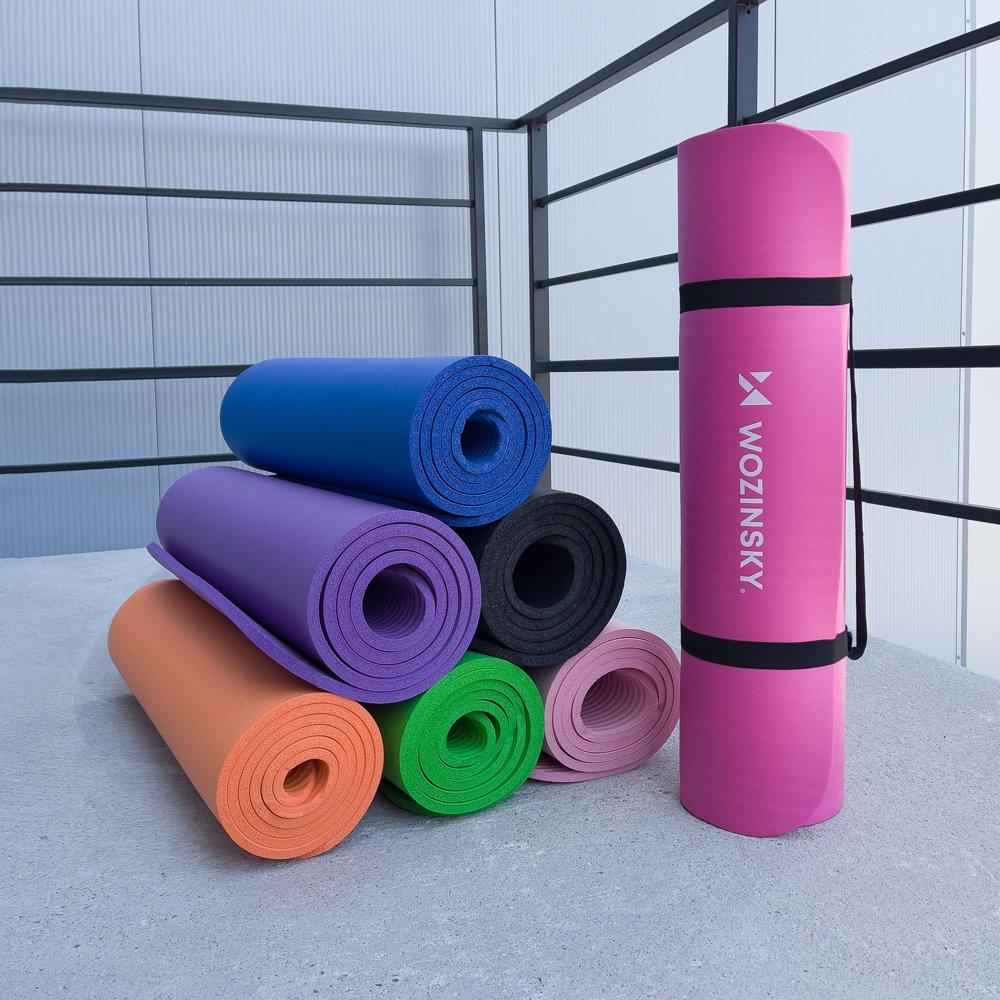 Exercise mat 181 x 63 x 1 cm thick pink yoga gymnastic mat