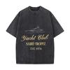 Yacht Club Saint Tropez Ete 1974 Yacht Sketch Distressed Faded Baggy Streetwear Tops For Park Hangouts