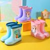 Online Sales 2025 New Children's Rain Shoes Thickened Wear-resistant Rain Boots Cartoon Waterproof and Non-slip Boys and Girls Warm