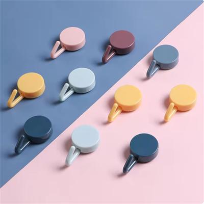 Круглый крючок клейкий 5 шт кухонный однотонный маленький крючок декоративный настенный крючок милый без пробивки бусины