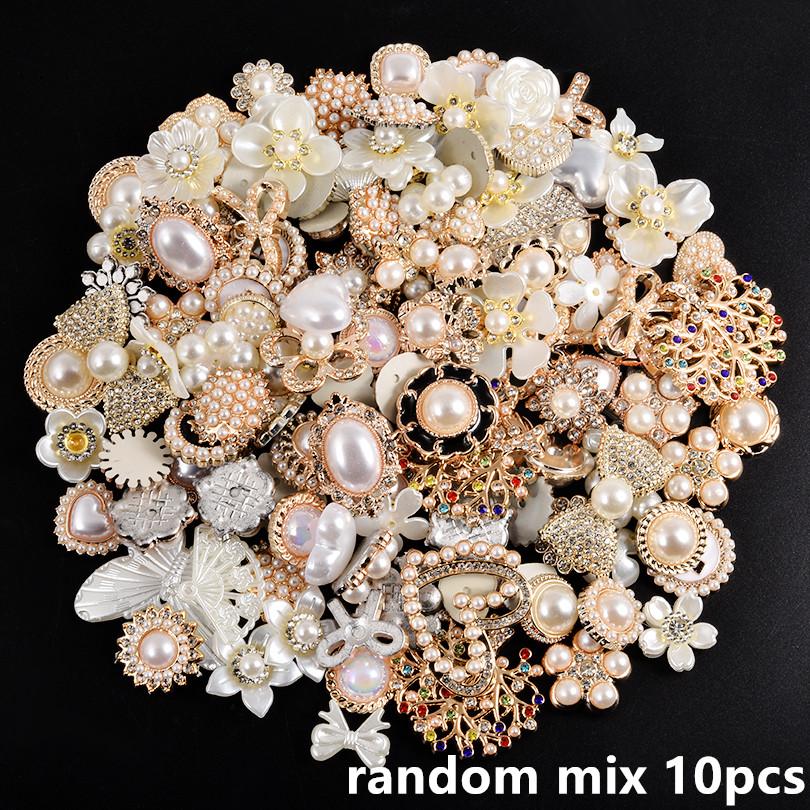 10/20/30/50pcs Random Mix ABS Pearl Charm For Jewelry Making Supplies Heart Flower Round Enamel Junk Cases Charms DIY Phone Case